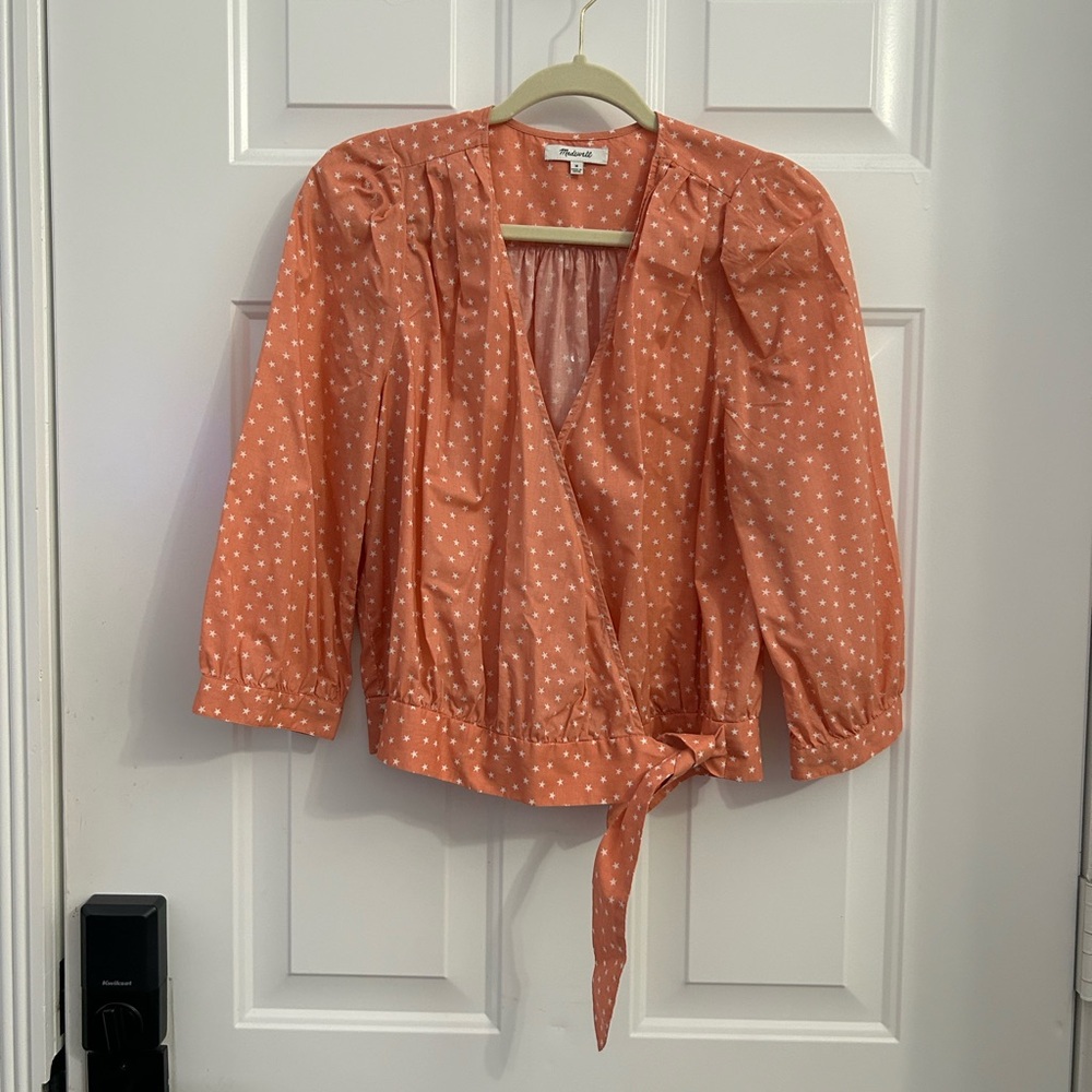 Madewell wrap blouse with tie. Worn once.